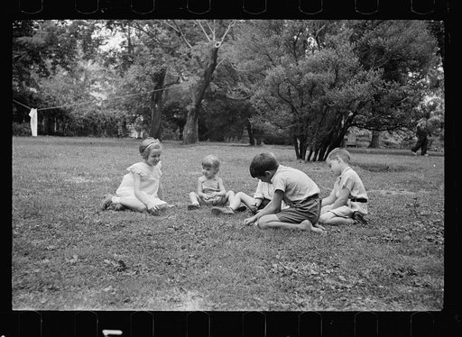 Healthy children in clean backyard, Washington, D.C.