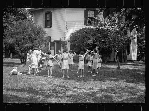 Healthy children in clean backyard, Washington, D.C.