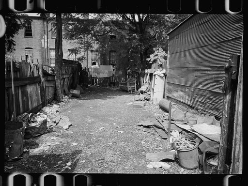 Untitled photo, possibly related to: Negro slum backyard, Washington, D.C.
