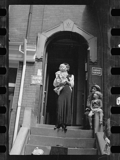 Untitled photo, possibly related to: Front of a typical house offering furnished rooms for rent, District of Columbia