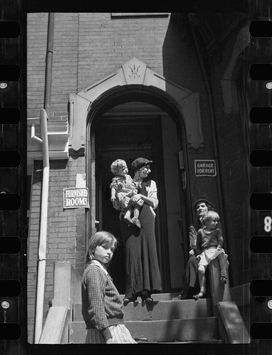 Untitled photo, possibly related to: Front of a typical house offering furnished rooms for rent, District of Columbia
