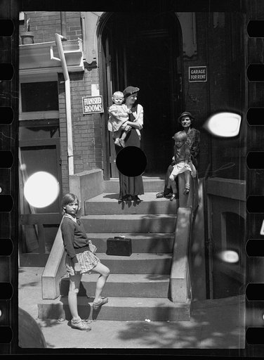 Untitled photo, possibly related to: Front of a typical house offering furnished rooms for rent, District of Columbia