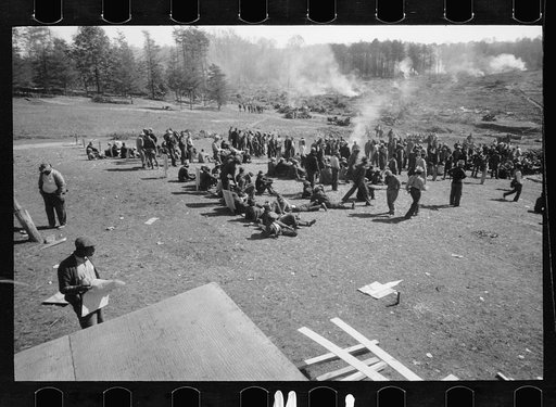 Untitled photo, possibly related to: Transient worker clearing land, Prince George's County, Maryland