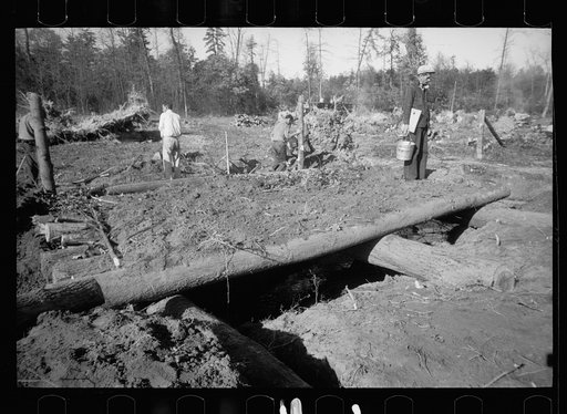 Untitled photo, possibly related to: Transient worker clearing land, Prince George's County, Maryland