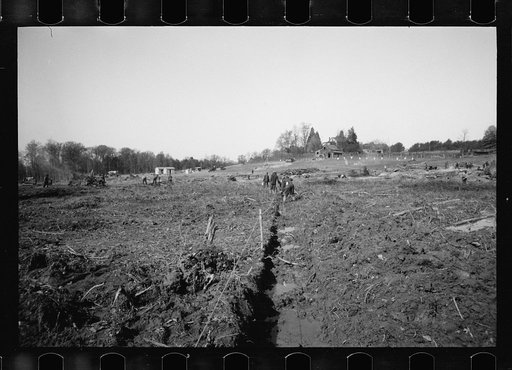 Untitled photo, possibly related to: Transient worker clearing land, Prince George's County, Maryland