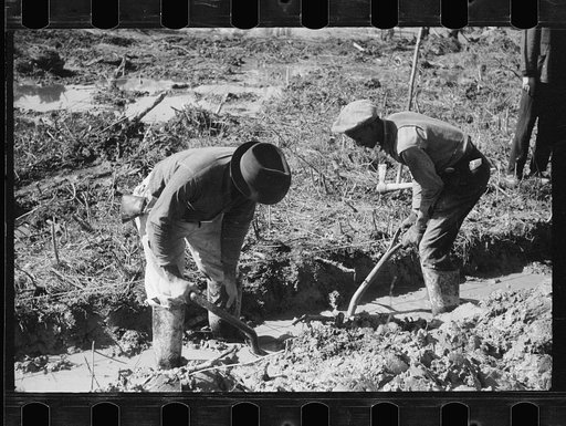 Untitled photo, possibly related to: Transient worker clearing land, Prince George's County, Maryland