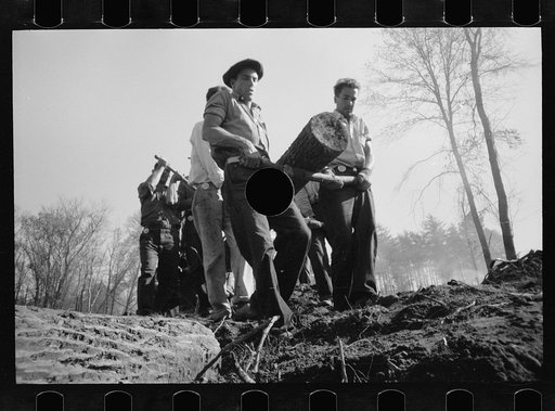 Untitled photo, possibly related to: Transients clearing land, Prince George's County, Maryland