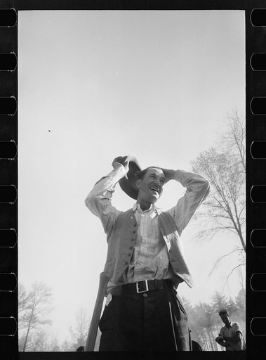 Untitled photo, possibly related to: Transients building bridge, Prince George's County, Maryland