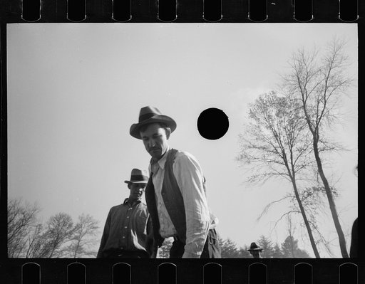 Untitled photo, possibly related to: Transients building bridge, Prince George's County, Maryland