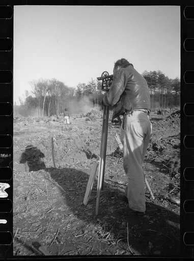 Untitled photo, possibly related to: Transients building bridge, Prince George's County, Maryland
