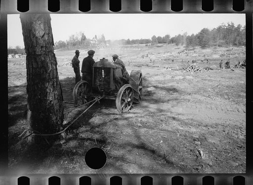 Untitled photo, possibly related to: Transients building bridge, Prince George's County, Maryland