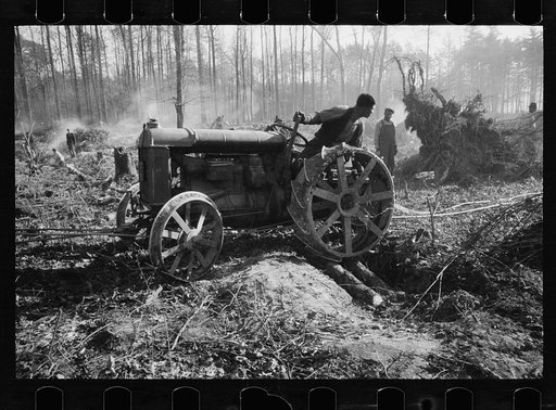 Untitled photo, possibly related to: Transients building bridge, Prince George's County, Maryland