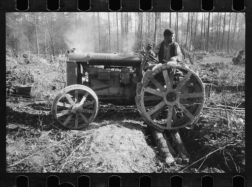 Untitled photo, possibly related to: Transients building bridge, Prince George's County, Maryland