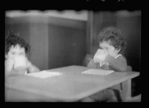 Untitled photo, possibly related to: Radburn, New Jersey, a privately financed model town which furnished some of the ideas for the United States Suburban Resettlement Administration's Greenbelt towns. Young artist at the community kindergarten