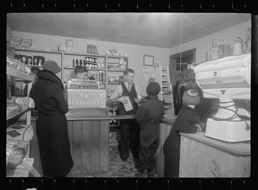 Cooperative store, Westmoreland Homesteads, Mount Pleasant, Westmoreland County, Pennsylvania. Interior of cooperative store