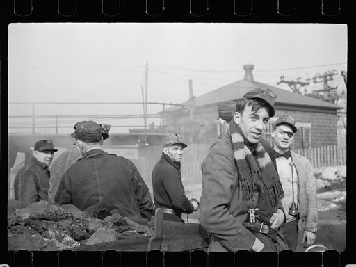 Miners about to go below at the American Radiator Mine, Mount Pleasant, Westmoreland County, Pennsylvania