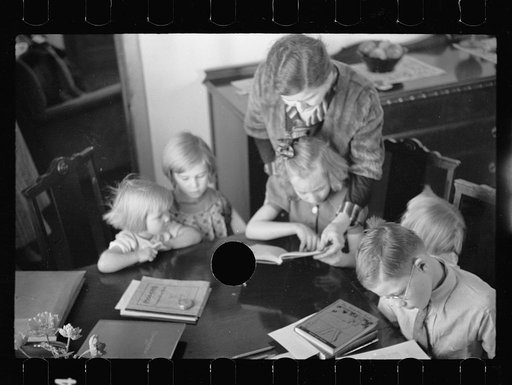 Untitled photo, possibly related to: Westmoreland Homesteads, Mount Pleasant, Westmoreland County, Pennsylvania. Home schooling