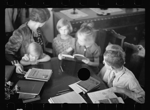 Untitled photo, possibly related to: Westmoreland Homesteads, Mount Pleasant, Westmoreland County, Pennsylvania. Home schooling