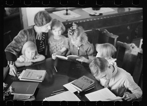 Untitled photo, possibly related to: Westmoreland Homesteads, Mount Pleasant, Westmoreland County, Pennsylvania. Home schooling