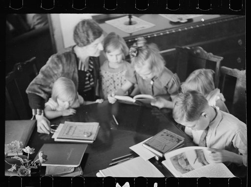 Untitled photo, possibly related to: Westmoreland Homesteads, Mount Pleasant, Westmoreland County, Pennsylvania. Home schooling