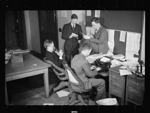 Untitled photo, possibly related to: Pressroom, Department of Agriculture, Washington, D.C.