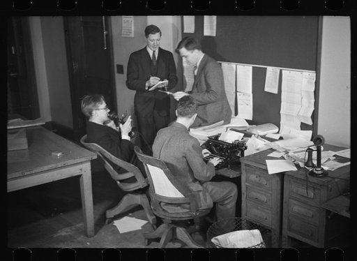 Untitled photo, possibly related to: Pressroom, Department of Agriculture, Washington, D.C.