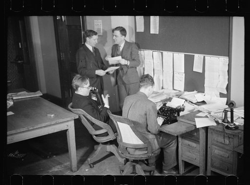 Untitled photo, possibly related to: Pressroom, Department of Agriculture, Washington, D.C.
