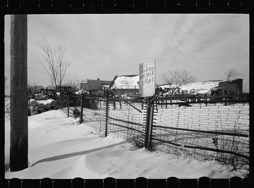 Untitled photo, possibly related to: Sign on farmhouse, bedspring fence, Franklin Township, West New Brunswick, New Jersey