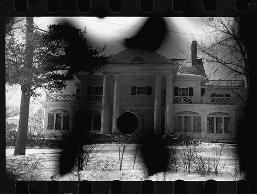Untitled photo, possibly related to: Sign on farmhouse, bedspring fence, Franklin Township, West New Brunswick, New Jersey