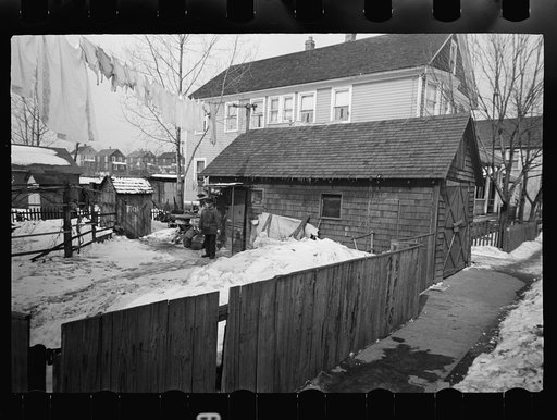 Untitled photo, possibly related to: Garage home and inhabitant, Manville, New Jersey
