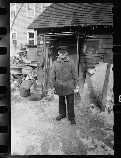 Garage home and inhabitant, Manville, New Jersey