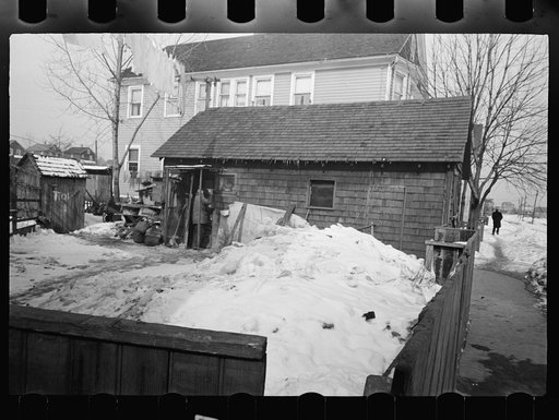 Untitled photo, possibly related to: Garage home and inhabitant, Manville, New Jersey
