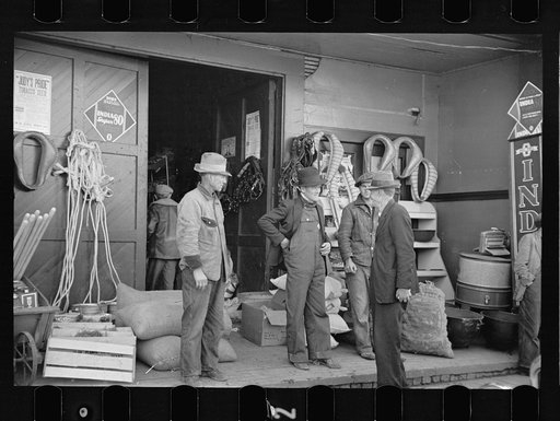 Scene in front of harness and hardware store, Newport, Tennessee