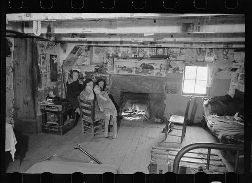 Interior of mountain farmhouse, Appalachian Mountains near Marshall, North Carolina