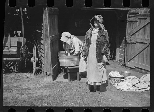 Untitled photo, possibly related to: Women washing clothes, Crabtree Recreational Project, near Raleigh, North Carolina
