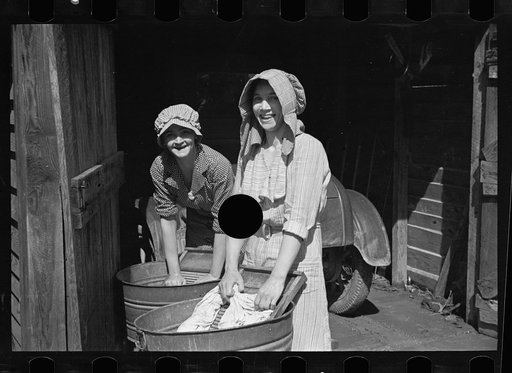 Untitled photo, possibly related to: Women washing clothes, Crabtree Recreational Project, near Raleigh, North Carolina