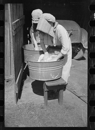 Untitled photo, possibly related to: Women washing clothes, Crabtree Recreational Project, near Raleigh, North Carolina