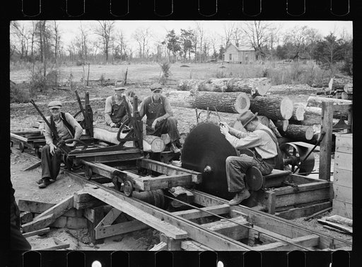 Untitled photo, possibly related to: Splitting shingles at Wilson Forest Project near Lebanon, Tennessee