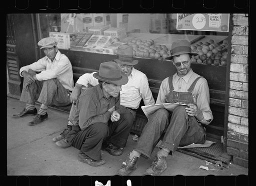 Typical farmer group of Prairie City, Missouri, in Mississippi County