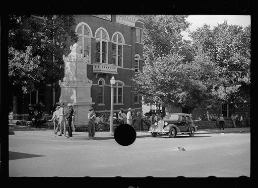 Untitled photo, possibly related to: Loafers' wall, by courthouse, Batesville, Arkansas