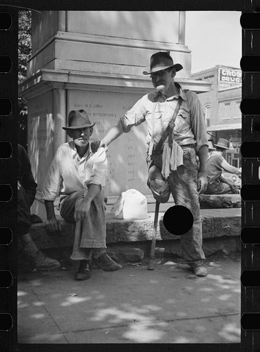 Untitled photo, possibly related to: Loafers' wall, by courthouse, Batesville, Arkansas