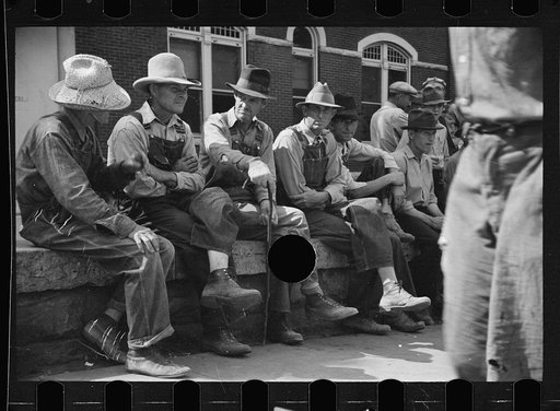 Untitled photo, possibly related to: Loafers' wall, by courthouse, Batesville, Arkansas