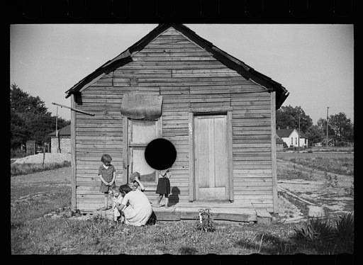 Untitled photo, possibly related to: Housing in area from which many Decatur homesteaders are taken, near Decatur Homesteads, Decatur, Indiana
