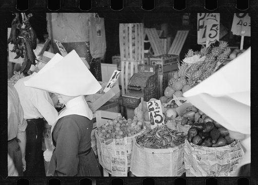 Marketplace in the French quarters of New Orleans, market for Resettlement Administration's rehabilitation clients