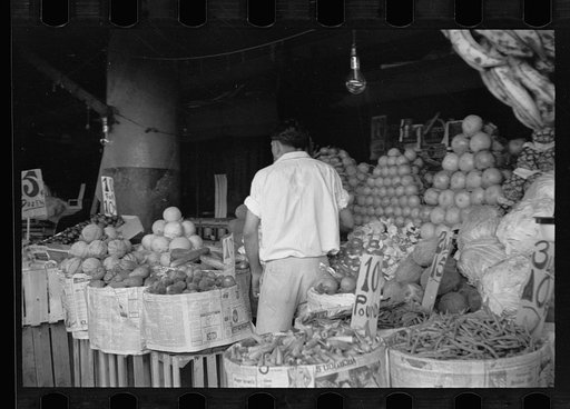 Untitled photo, possibly related to: Marketplace in the French quarters of New Orleans, market for Resettlement Administration's rehabilitation clients