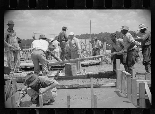 Untitled photo, possibly related to: Cement construction, Greenbelt, Maryland