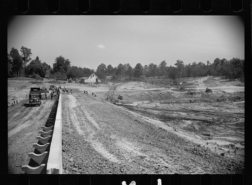Construction on the dam at Greenbelt, Maryland