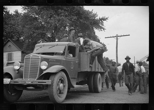 Untitled photo, possibly related to: Men coming to work at Greenbelt, Maryland