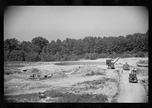 Construction work on the disposal plant at Greenbelt, Maryland