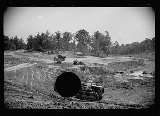 Untitled photo, possibly related to: Construction work on the disposal plant at Greenbelt, Maryland